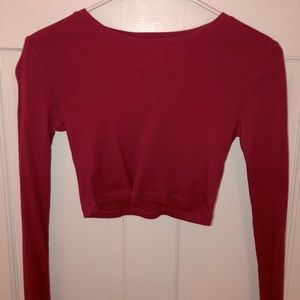 Forever 21 red long sleeve crop top